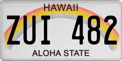 HI license plate ZUI482