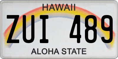 HI license plate ZUI489