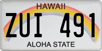 HI license plate ZUI491