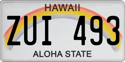 HI license plate ZUI493