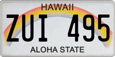 HI license plate ZUI495