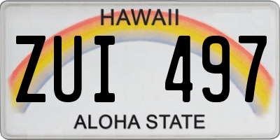 HI license plate ZUI497
