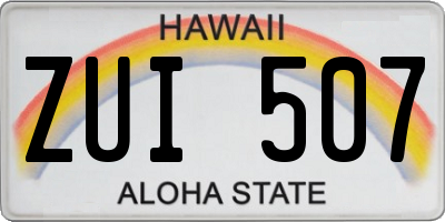 HI license plate ZUI507