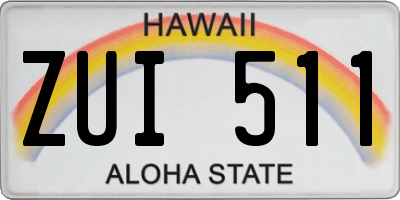 HI license plate ZUI511
