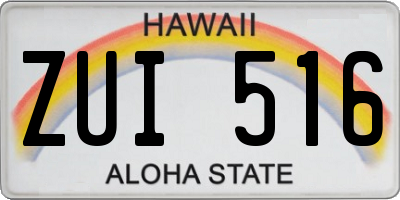 HI license plate ZUI516