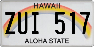 HI license plate ZUI517