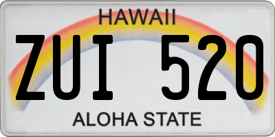 HI license plate ZUI520