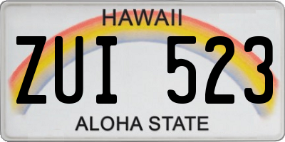 HI license plate ZUI523