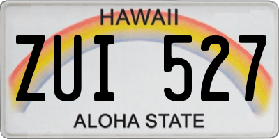 HI license plate ZUI527