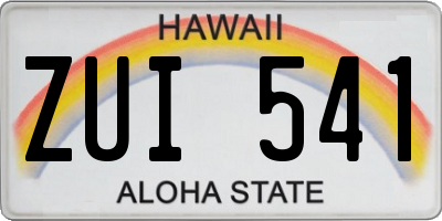 HI license plate ZUI541