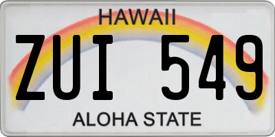 HI license plate ZUI549