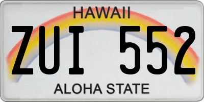 HI license plate ZUI552