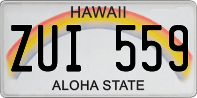 HI license plate ZUI559