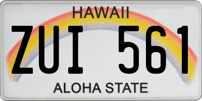 HI license plate ZUI561