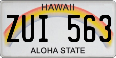 HI license plate ZUI563