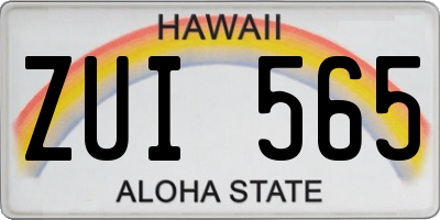 HI license plate ZUI565