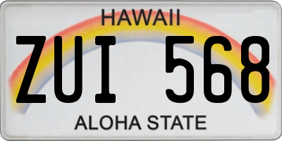 HI license plate ZUI568