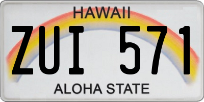HI license plate ZUI571