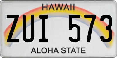 HI license plate ZUI573