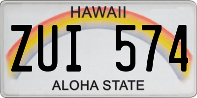 HI license plate ZUI574