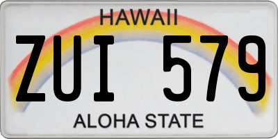 HI license plate ZUI579