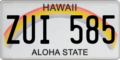 HI license plate ZUI585