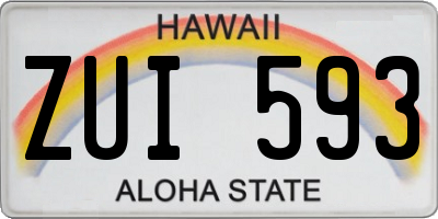 HI license plate ZUI593
