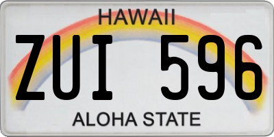 HI license plate ZUI596