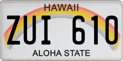 HI license plate ZUI610