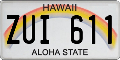 HI license plate ZUI611