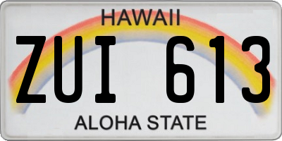 HI license plate ZUI613
