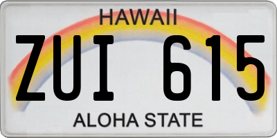 HI license plate ZUI615