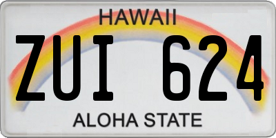 HI license plate ZUI624