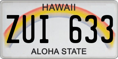HI license plate ZUI633