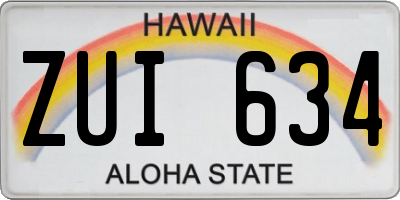 HI license plate ZUI634