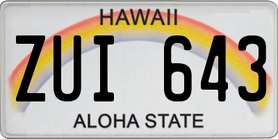 HI license plate ZUI643
