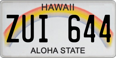 HI license plate ZUI644