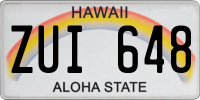 HI license plate ZUI648