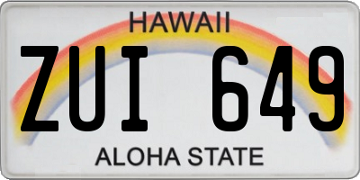 HI license plate ZUI649