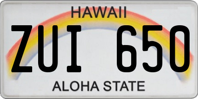 HI license plate ZUI650