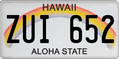 HI license plate ZUI652
