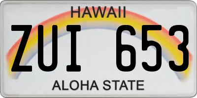 HI license plate ZUI653