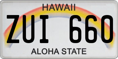 HI license plate ZUI660