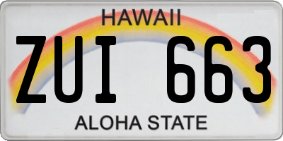 HI license plate ZUI663
