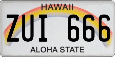 HI license plate ZUI666