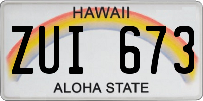 HI license plate ZUI673