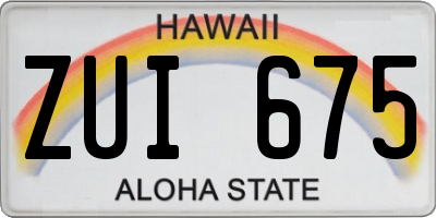 HI license plate ZUI675