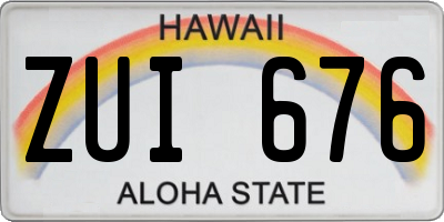 HI license plate ZUI676