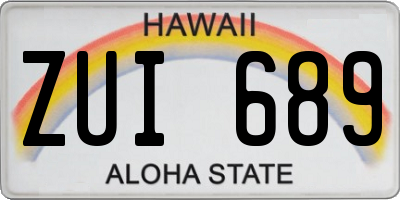 HI license plate ZUI689
