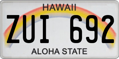 HI license plate ZUI692